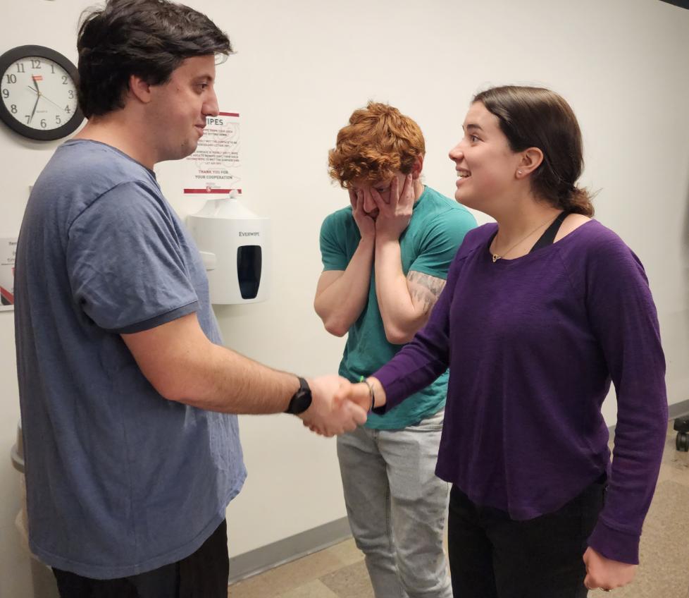 Actors: Hunter Wilson(Matt), Jesse Kinstler(Griffin), and Anna Medley(Mallory). Photo by David Hughes