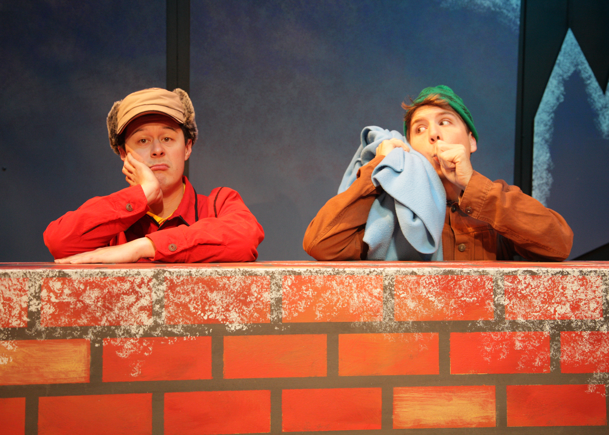 Matt Takahashi and Juston Gonzalez-Rodholm in the encore presentation of “A Charlie Brown Christmas.” This live version of Charles Schulz’s classic television special adapted by Eric Schaeffer and directed by James Michael McHale will run thru December 19, 2021 on the Fyda-Mar Stage at the Bette Aitken theater arts Center.