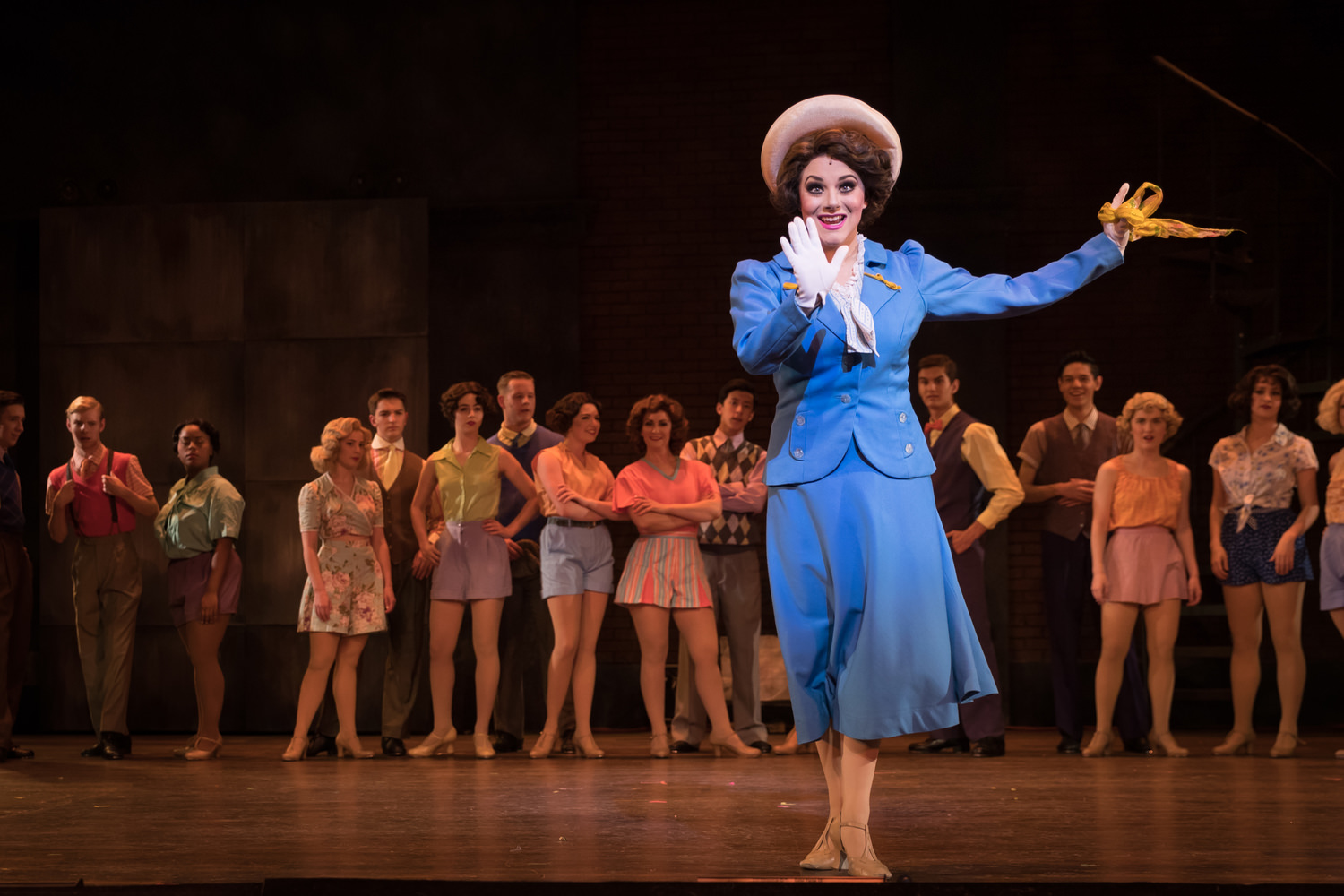 Gia Welch portrays Peggy Sawyer in the Theatre Memphis production of 42nd Street, through July 1, 2018. Photo by Carla McDonald.