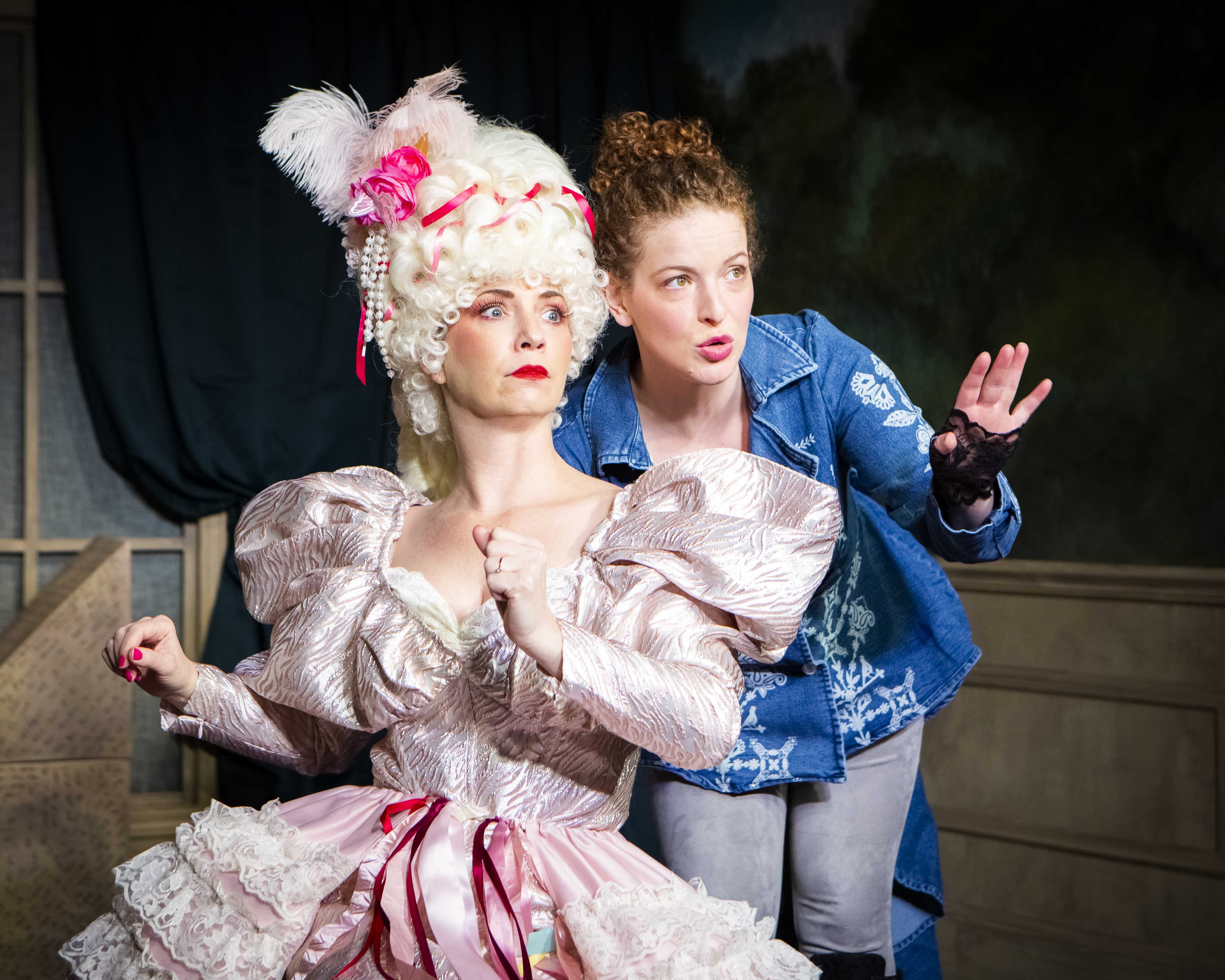 Cast members Lisa Dawn and Hannah Hammel in The Revolutionists