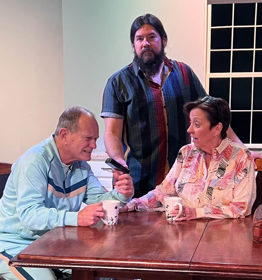 L to R: Terry Veal, David Burkhart, and Lilli Bassett as Irv, Larry, and Jean Sultan. 