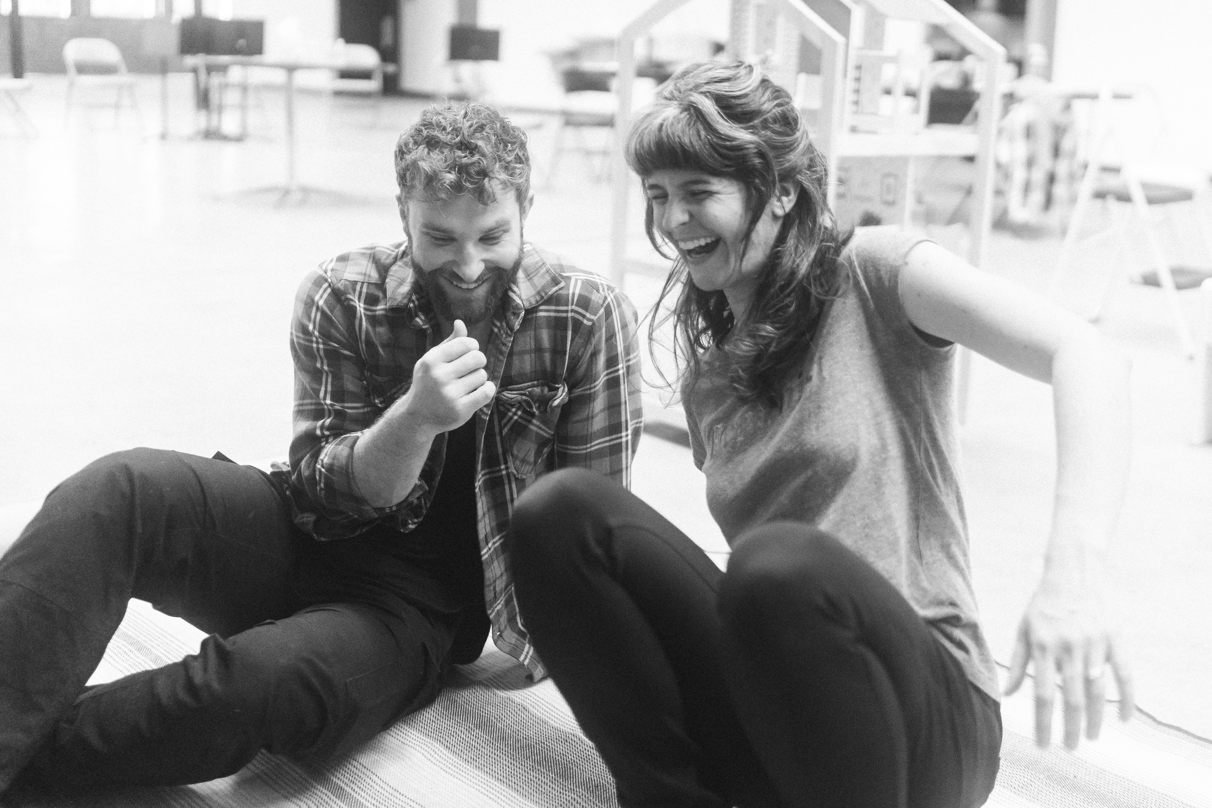Photo Credit: Joe Mazza (Brave Lux). Lucy Carapetyan and Chad Patterson in rehearsal for The Cleanup.