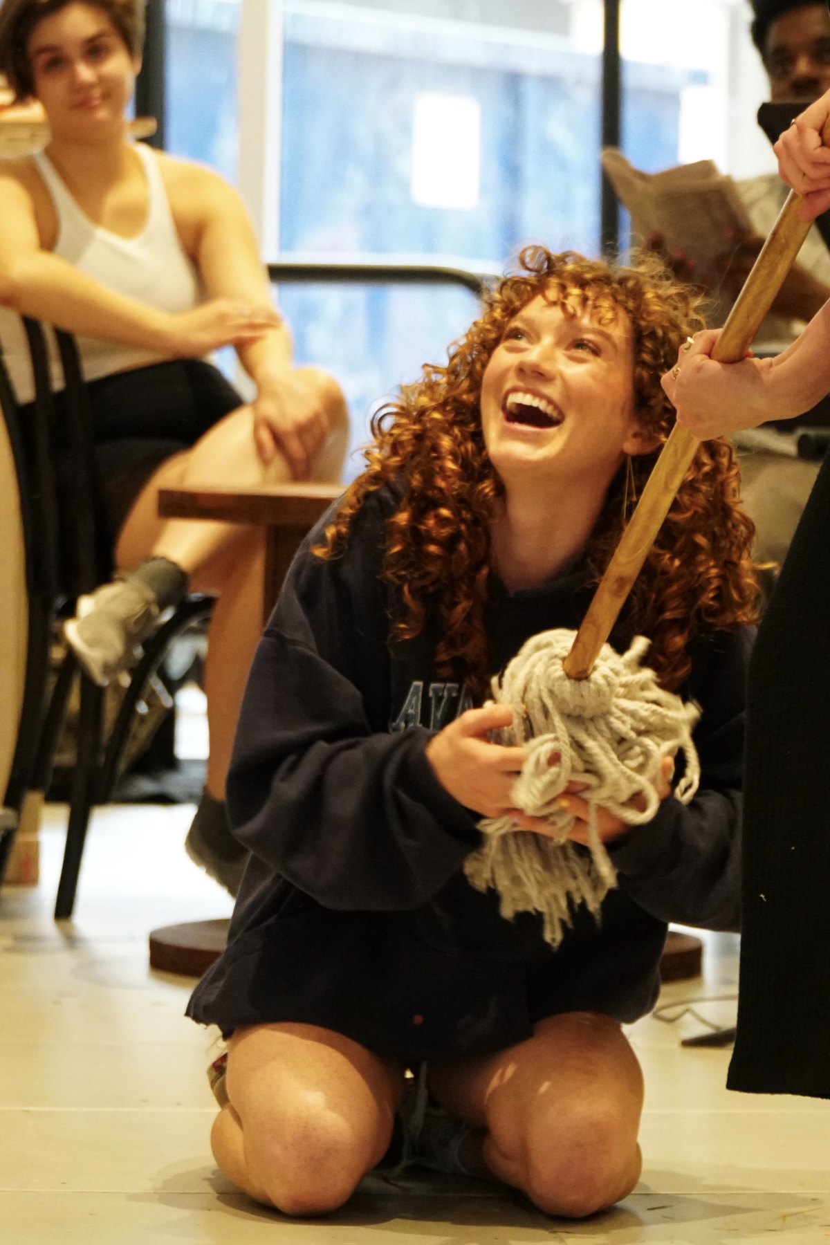 Staci Stout in rehearsal as Annie. 