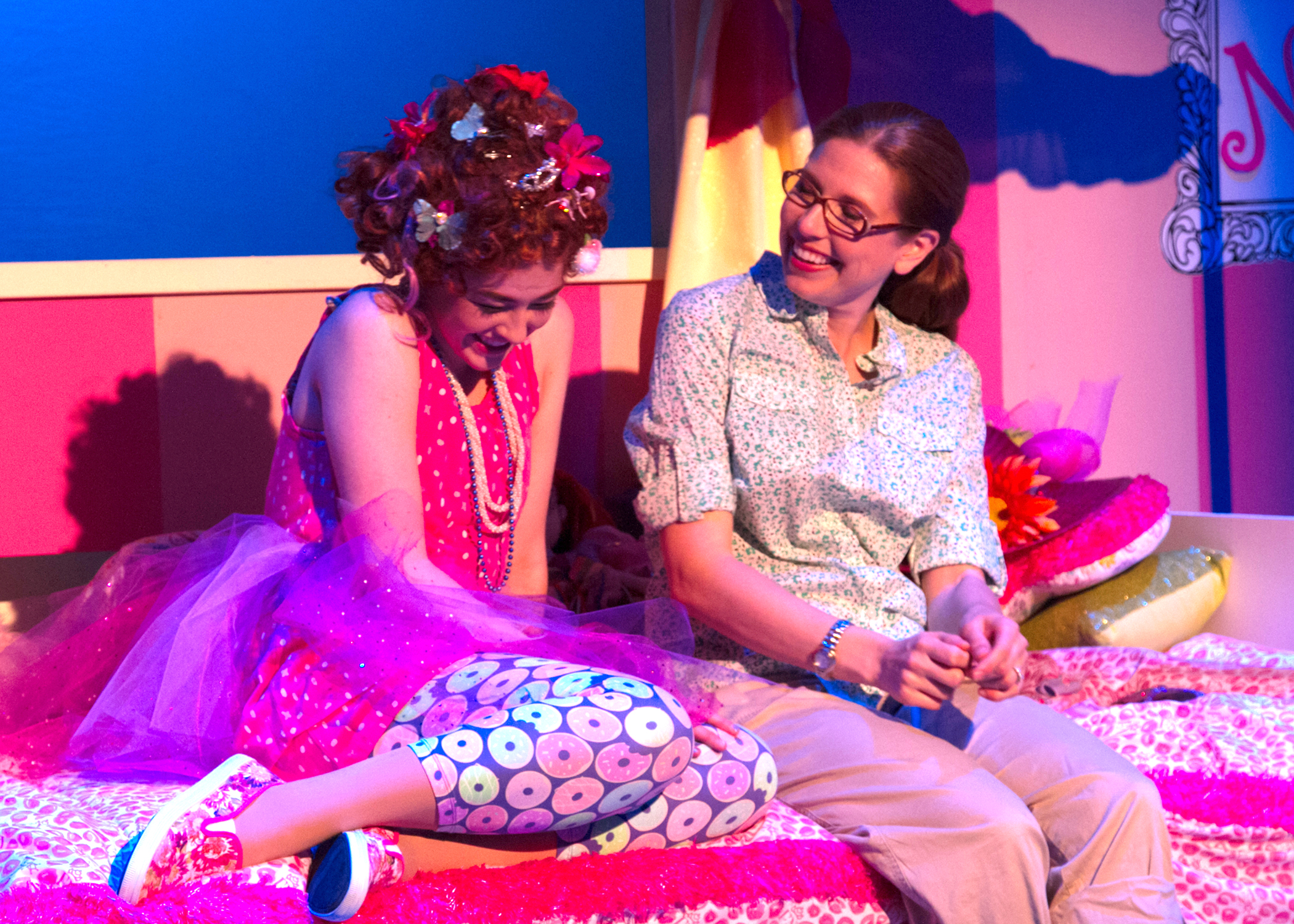 Jillian Batt as Nancy and Erika C. Miller as Mrs. Clancy in Chance Theater's TYA production of 