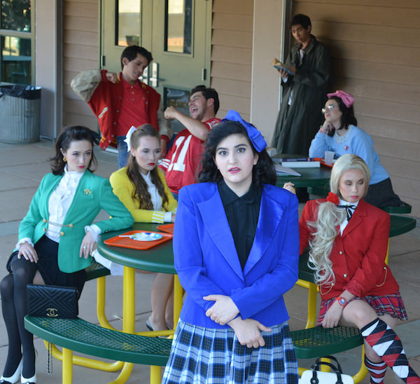 Veronica Sawyer (played by Maya Michal Sherer, center) finds herself in over her head when she joins the most powerful clique in her high school in HEATHERS, THE MUSICAL presented by Marin Summer Theater in Novato from July 20 to July 30. Featured in the cast are Lily Hahn as Duke, McCall Brinskele as McNamara, Andrew Pryor-Ramirez as Kurt , Marco A. Simental as Ram, Jesse Northen as J.D., Elizabeth Faber as Martha, and Angel Wilensky as Chandler. Tickets, schedules, and more information about MST can be found at www.marinsummertheater.org.
