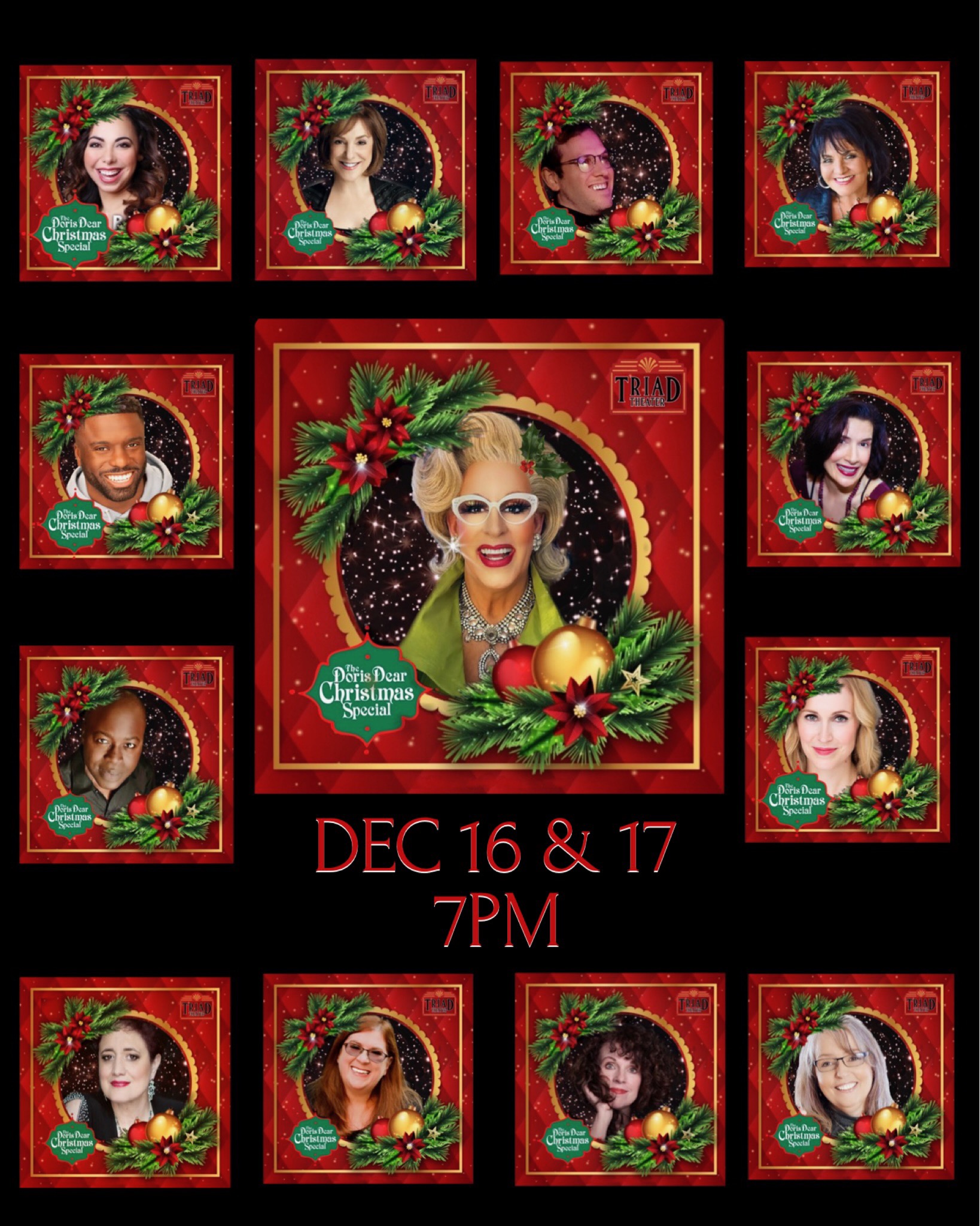 All-Star cast from opera, cabaret, broadway and more! The Doris Dear Christmas Special. Dec 16 & 17 at The Triad Theater in NYC