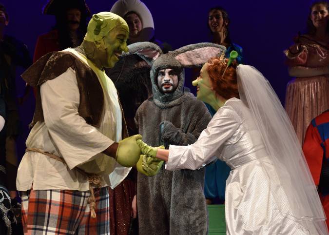 Shrek (Matt Twillie), Donkey (Sean Murillo), Fiona (Marcie Medwed) 1