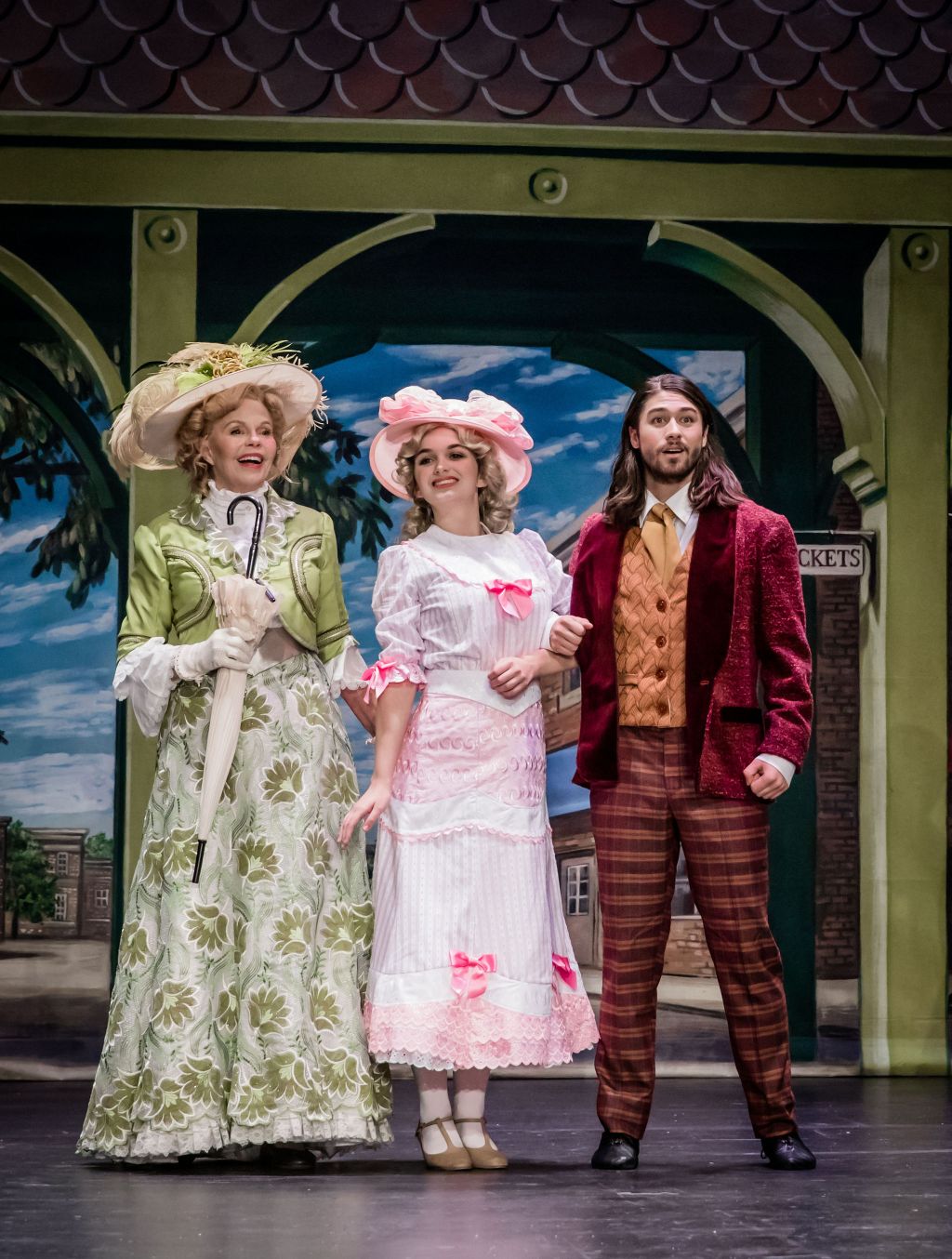 Toni Tennille as Dolly Levi, Julie Woolsey as Ermengarde, Makena Morishima as Ambrose Kemper