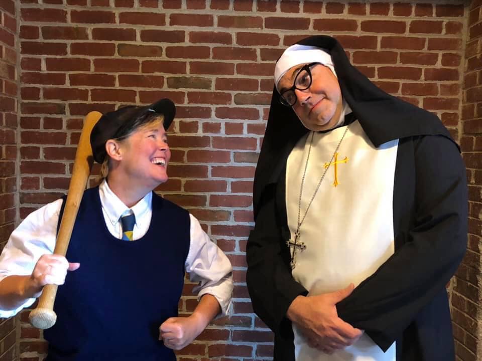 Timothy (played by Jeralyn Shattuck) needs some sage advice from Mother Superior (Erik Hyatt) to set him on the straight and narrow path! 