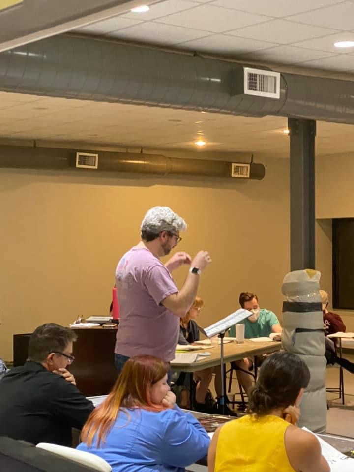 Young Frankenstein presented by The Augusta Players. First Read through. Paul Jones (Music Director), Scott Seidl (Director / Choreographer), Ashley Gambill (Production Stage Manager), Kristina Mahaney (Assistant Stage Manager)
Photo by Jeff Pulliam (The Hermit)