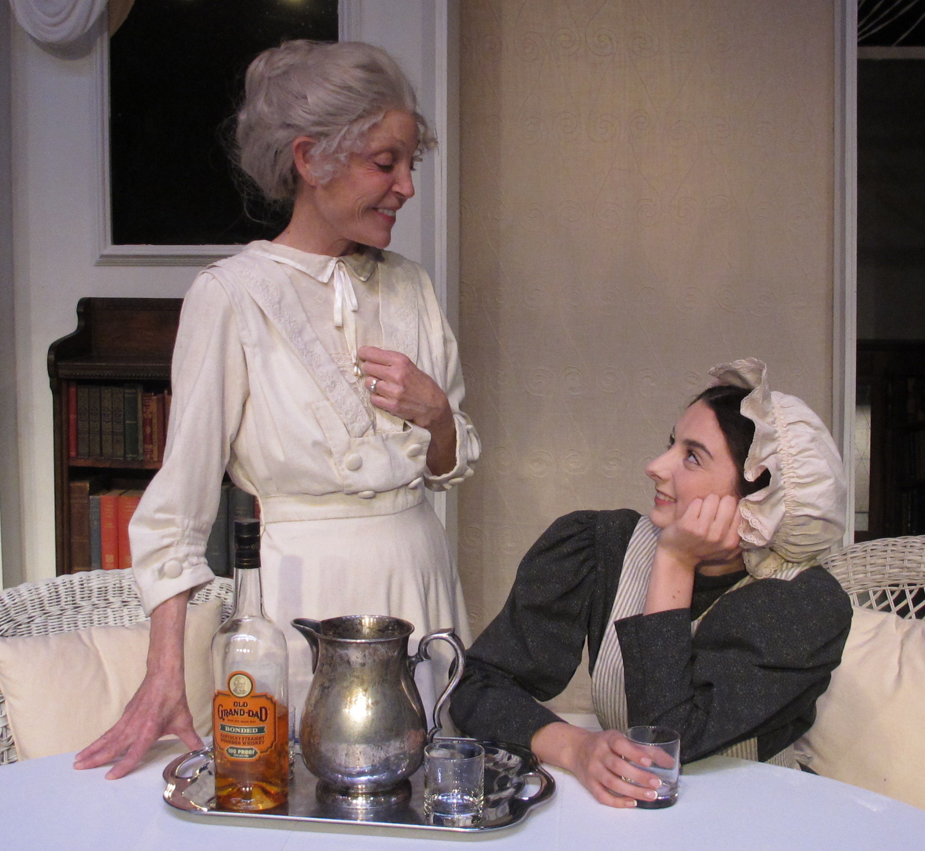 Roxanne Fay (Mary) and Taylor Congdon (Cathleen) in Bridge Street Theatre's LONG DAY'S JOURNEY INTO NIGHT