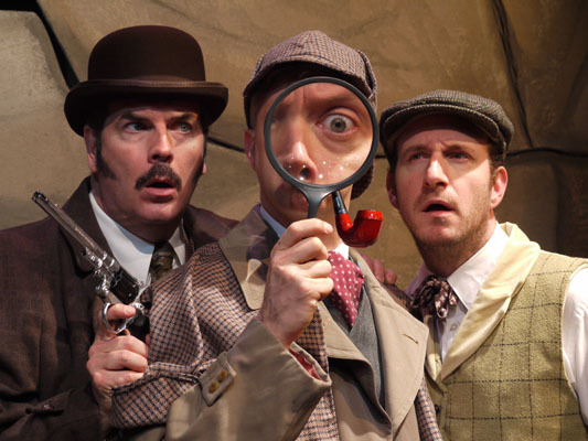 J.T. O'Connor, Michael Frederic, and Dan Matisa in The Hound of the Baskervilles at The Public Theatre, Jan 25 - Feb 3. 1