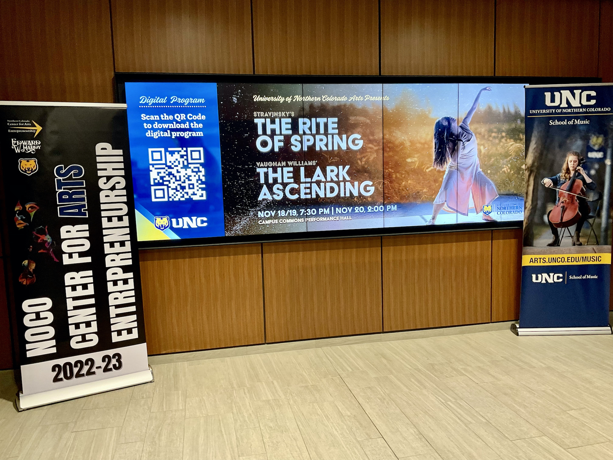 UNC, Campus Commons Performance Hall: Lobby (Day of Art). Photo credit: Jam David. UNC, Campus Commons Performance Hall: Lobby (Day of Art). Photo credit: Jam David.