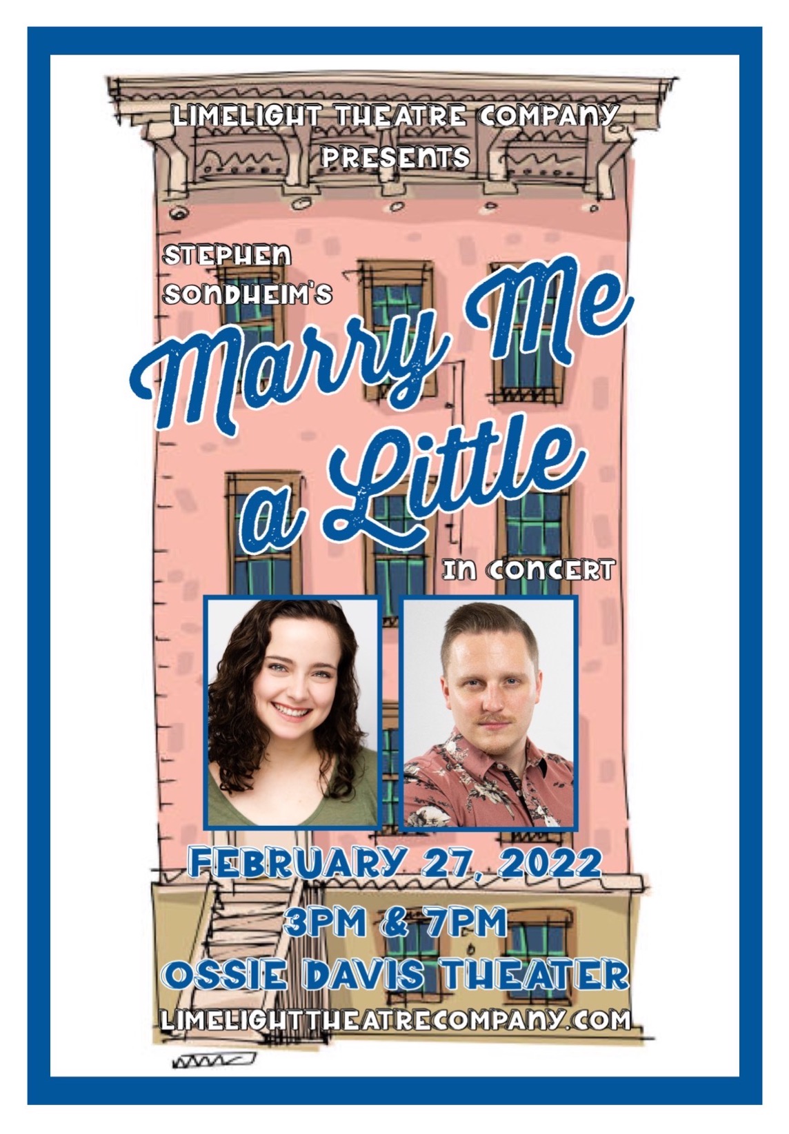 Marry Me a Little In Concert at the Ossie Davis Theater, starring Sarah Milnamow and Joshua Shea Coates February 27, 2022. 