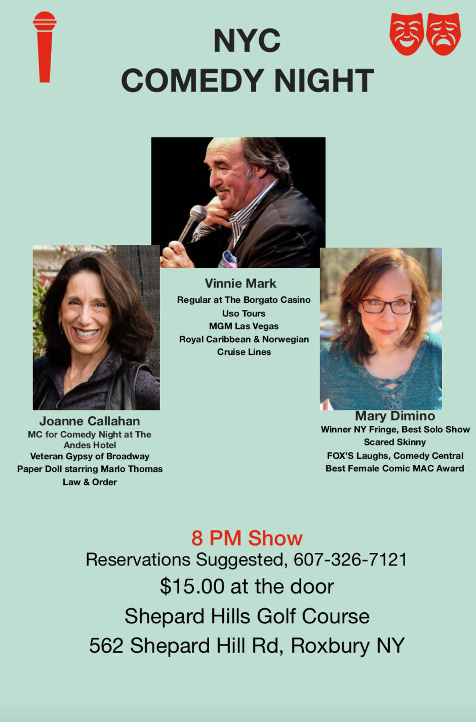 Vinnie Mark, Mary Dimino "Comedy Under the Stars"