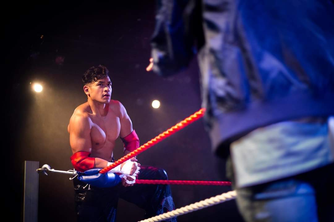 Matt Mercurio as Macedonio Guerra in the Atlanta premiere of "The Elaborate Entrance of Chad Deity" with Theatre Emory 