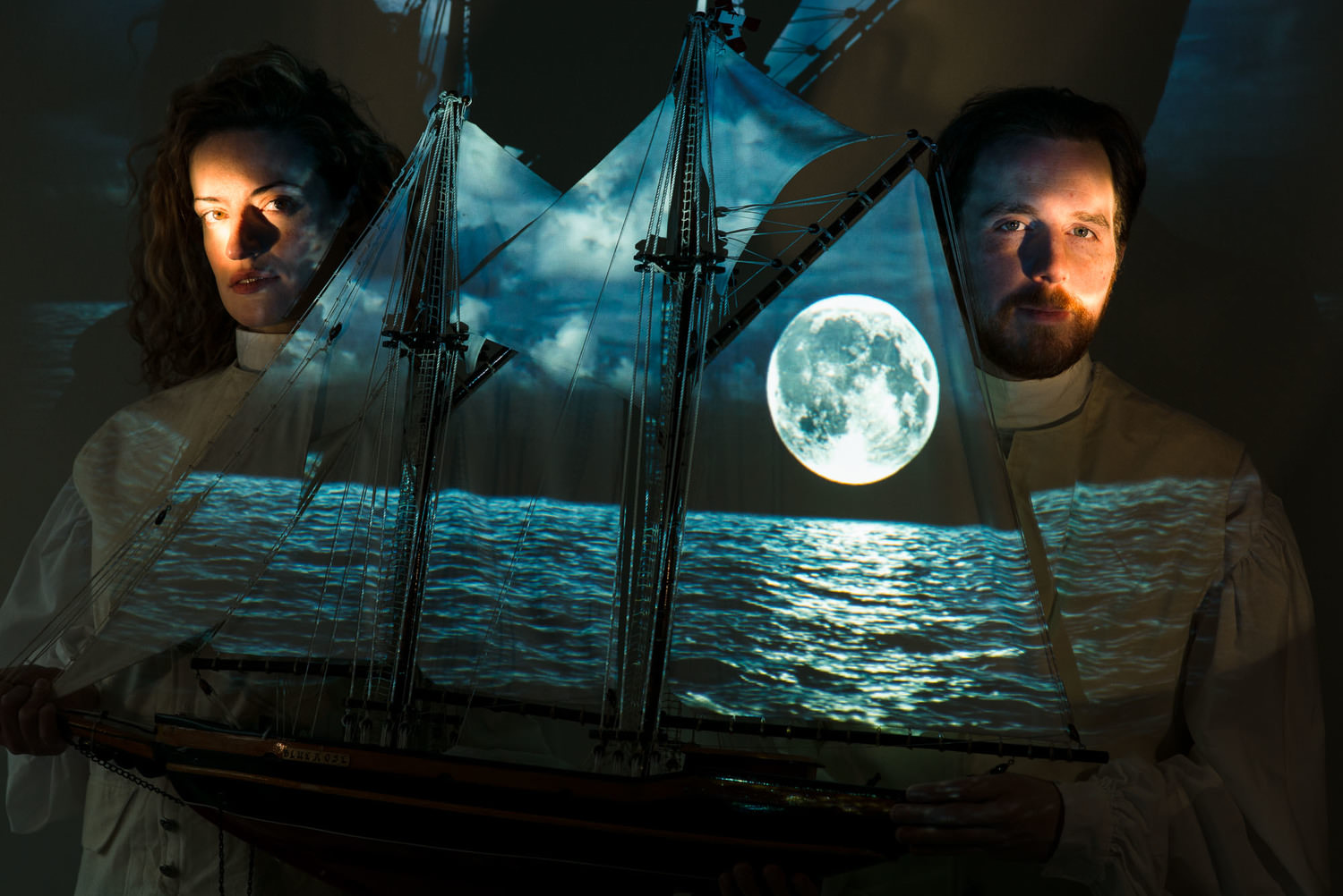 Katie Proulx and Glenn Provost in theatre KAPOW's Shipwrecked! An Entertainment, February 22 - March 2 at the Derry Opera House. .http://www.tkapow.com/. Photo by Matthew Lomanno.