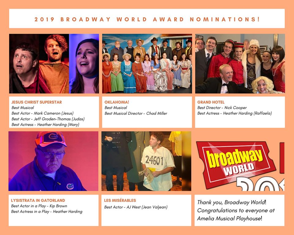 2019 BroadwayWorld Regional Nominations
Jesus Christ Superstar
Best Musical
Best Actor in a Musical - Mark Cameron (Jesus)
Best Actor in a Musical - Jeff Groden-Thomas (Judas)
Best Actress in a Musical - Heather Harding (Mary)