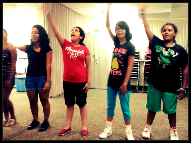 Our cast in rehearsal.