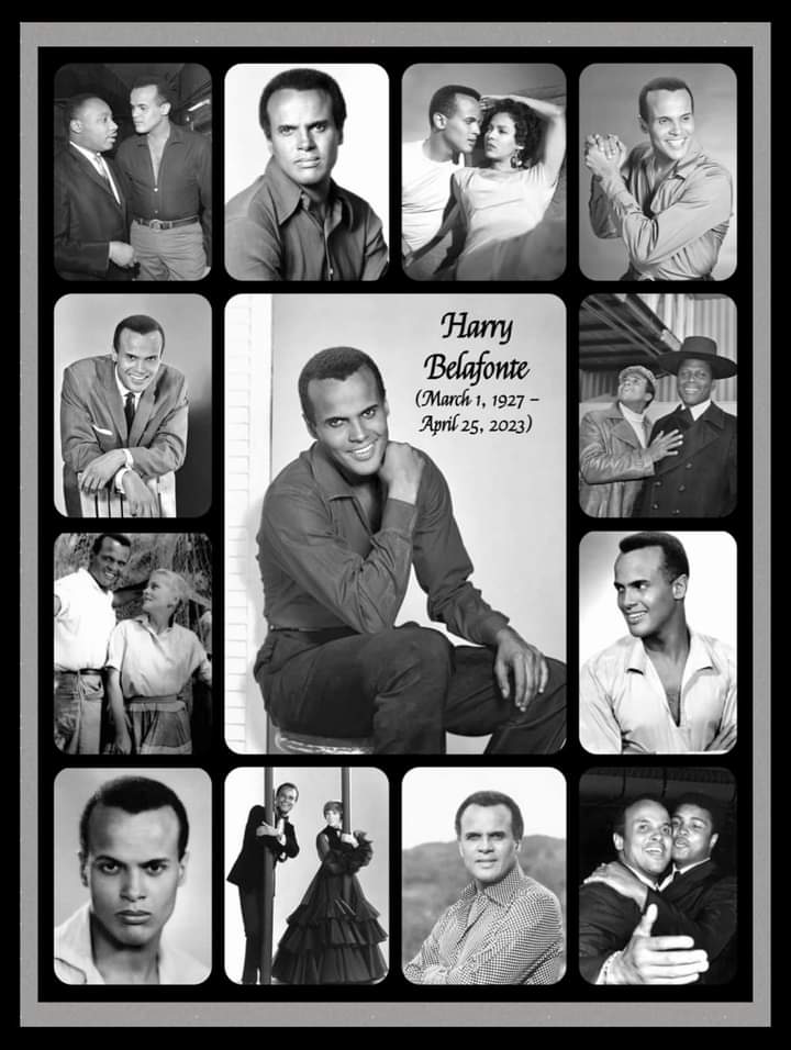 A BELAFONTE COLLAGE!: Here is Harry Belafonte in a collection of photos from his life and career. Can you identify the many other stars and vips who appear with him?