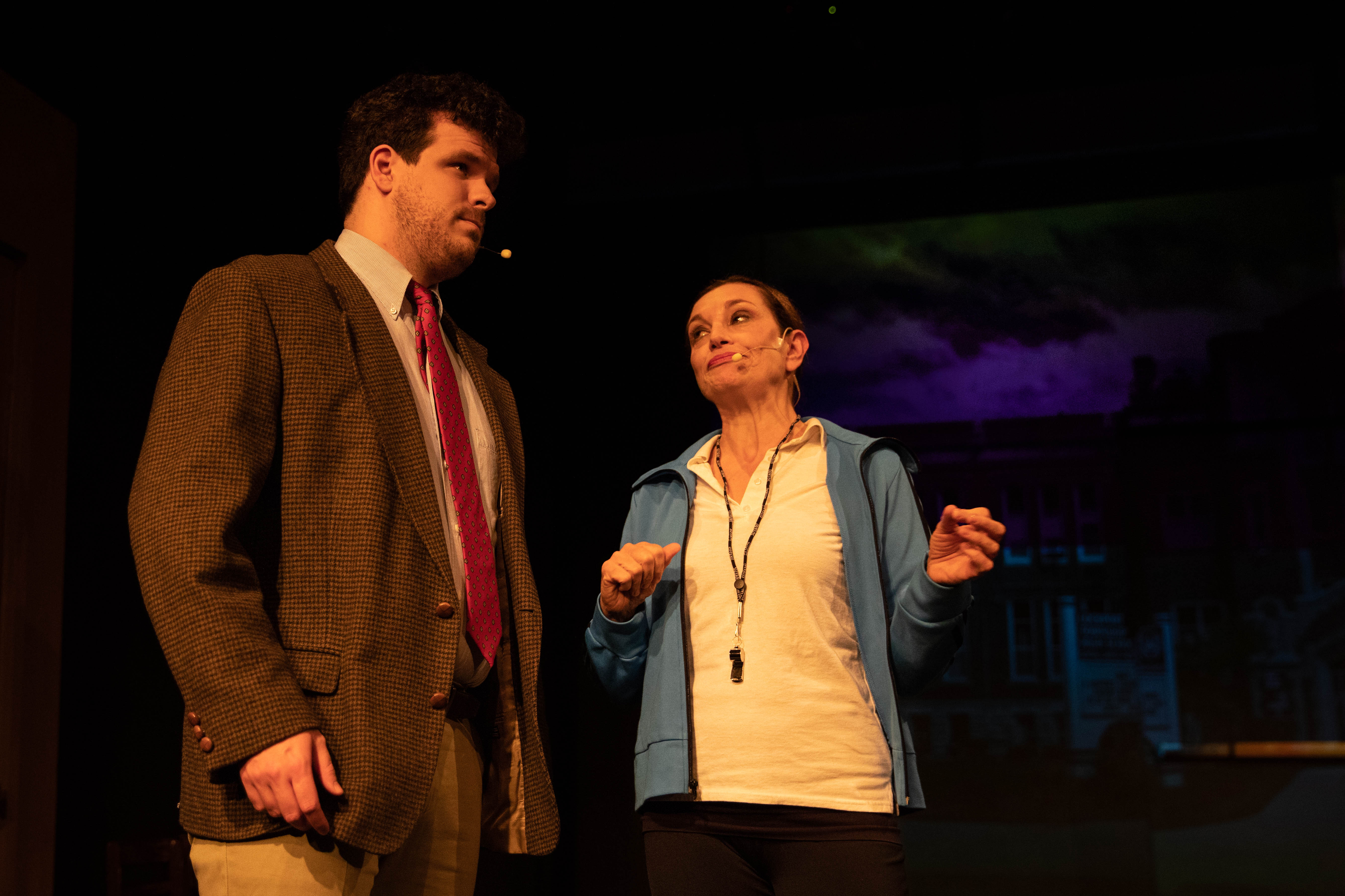 (l to r) Karl Hinger as Mr. Stephens and Angie Joachim as Miss Gardner in CARRIE: THE MUSICAL (Photo: Trish Haldin) 