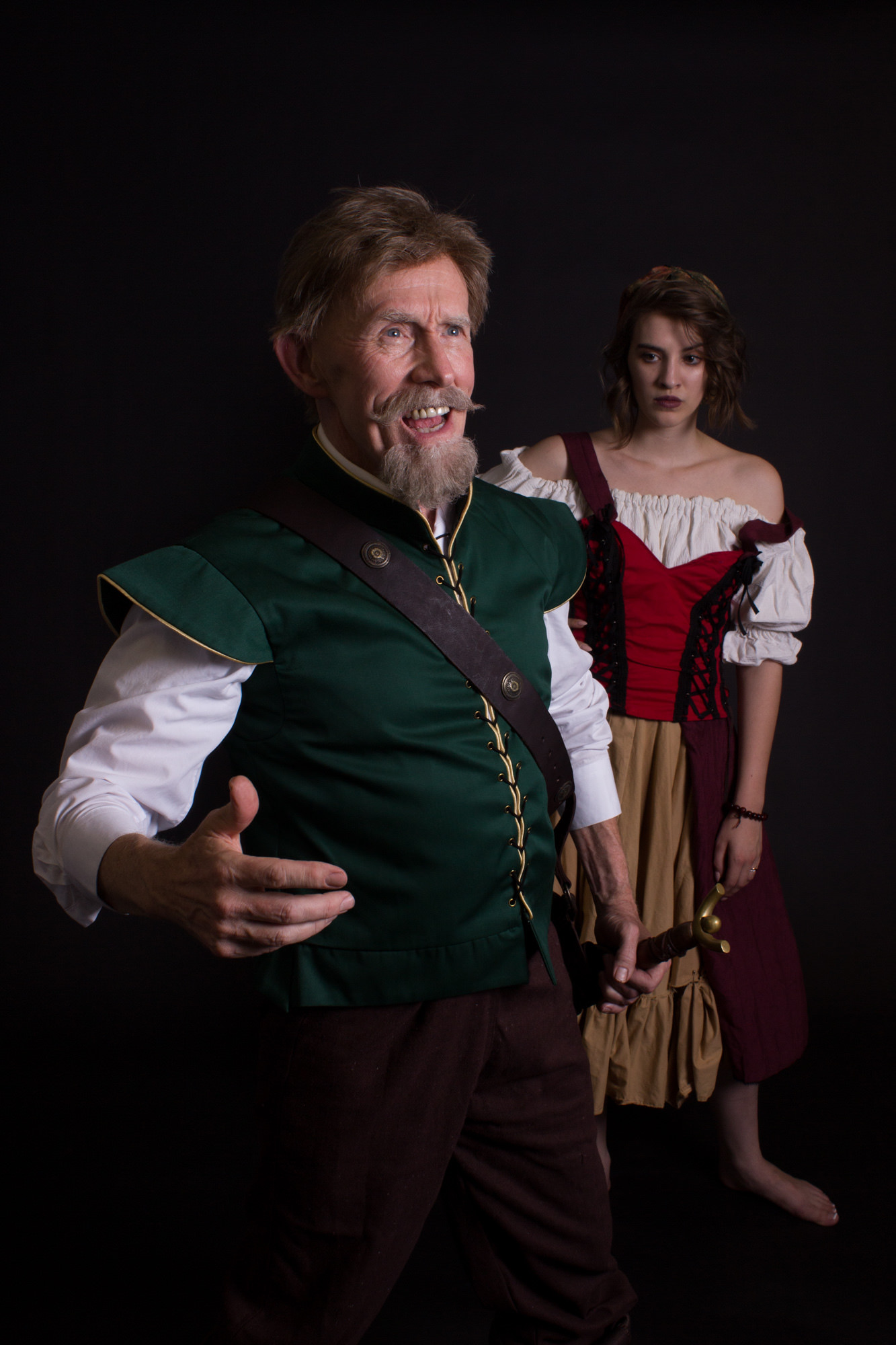 Richard Howarter (Cervantes/Quijana/Don Quixote) and Mikayla Thompson (Aldonza/Dulcinea) star in the Ghostlight Theatre Ensemble production of 