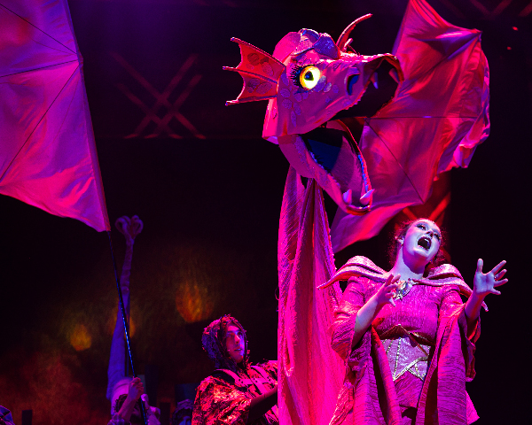 Manuella Guerra Canal (Dragon) and Nick Rossi (Dragon Puppeteer) performing "Forever". Photo Credit: Mckenzie Lakey