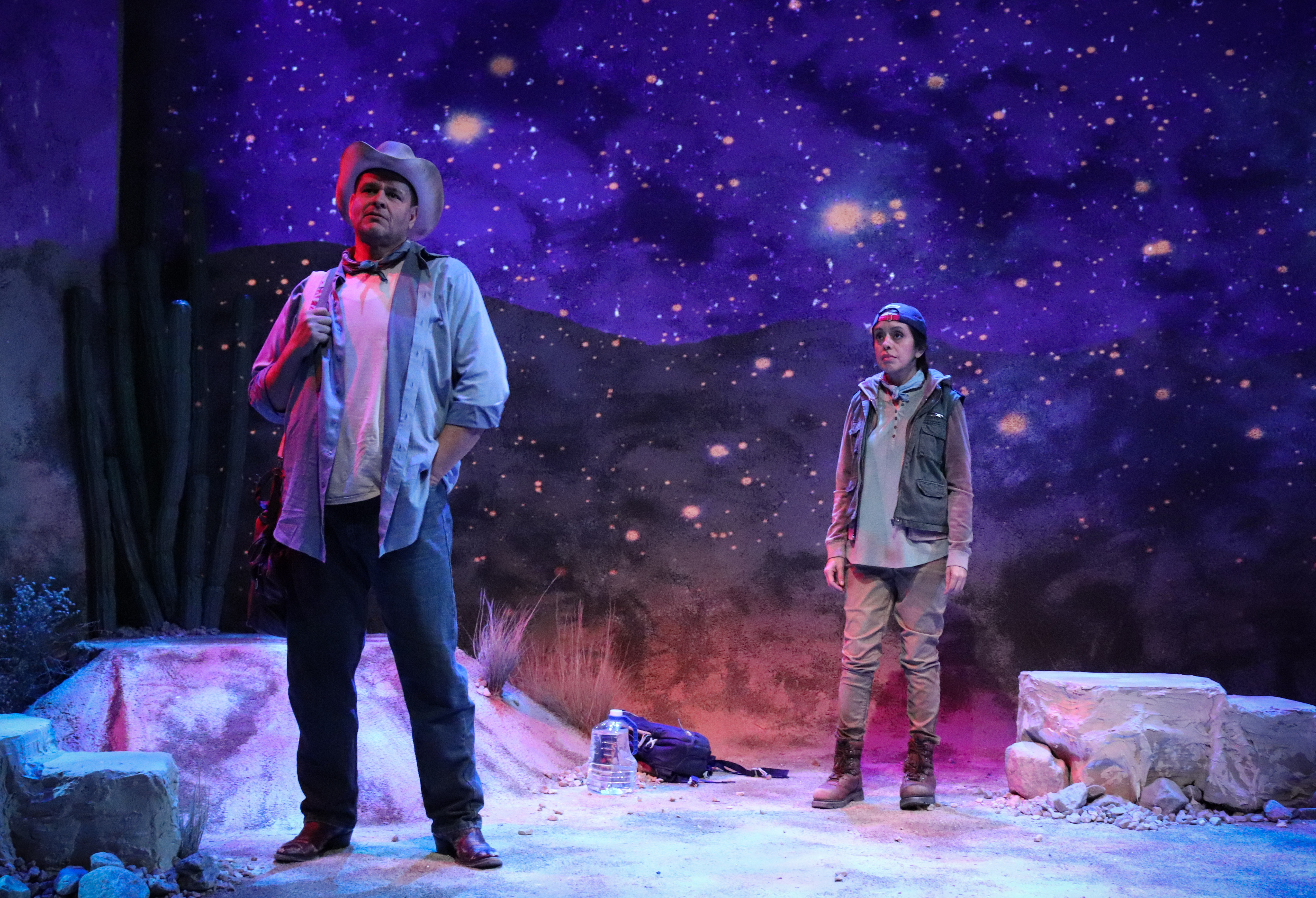 Leandro Cano and Diana DeLaCruz in a scene from NOWHERE ON THE BORDER. Photo by Brian M. Cole.