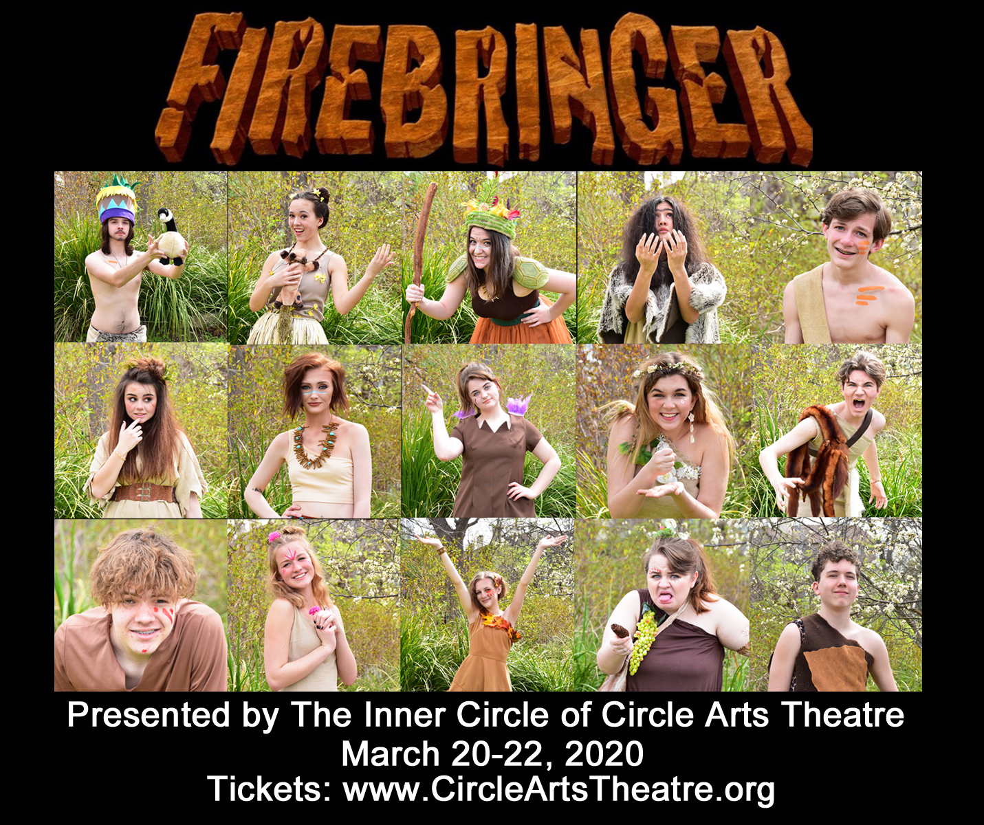 Cast of Firebringer at Circle Arts Theatre