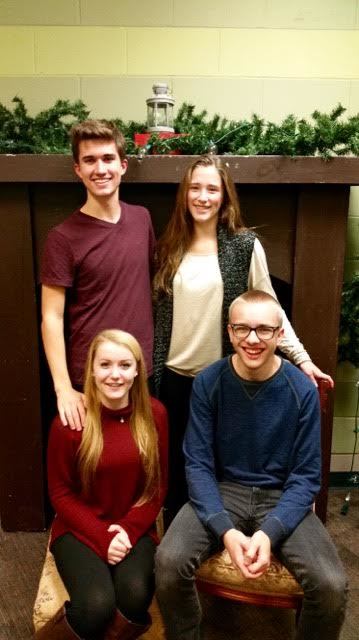 I've attached a photo of the 4 lead actors, clockwise from top: Nick Hall,(Fred Gaily) Kathryn Fagan,(Doris Walker) Aiden Byrne(Kris Kringle)and Emma Gilliam (Susan). 