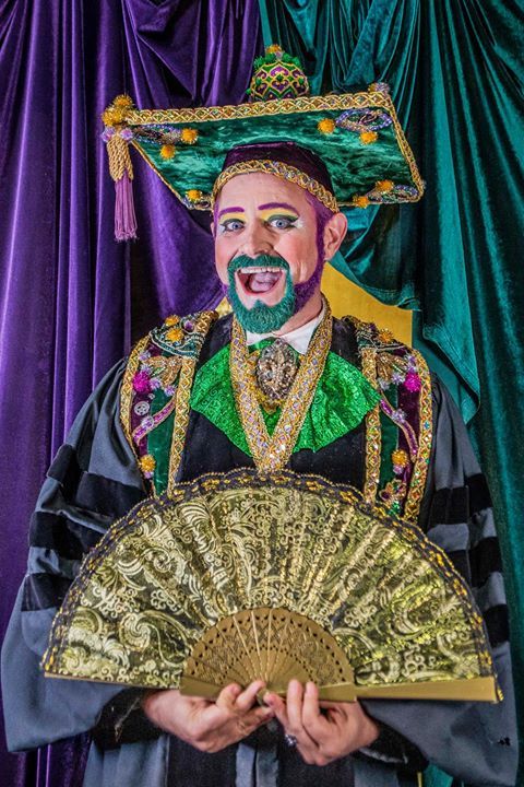 Professor Carl Nivale (Vatican Lokey) holds court during The Professor Carl Nivale Show.  Photo by Roy Guste.