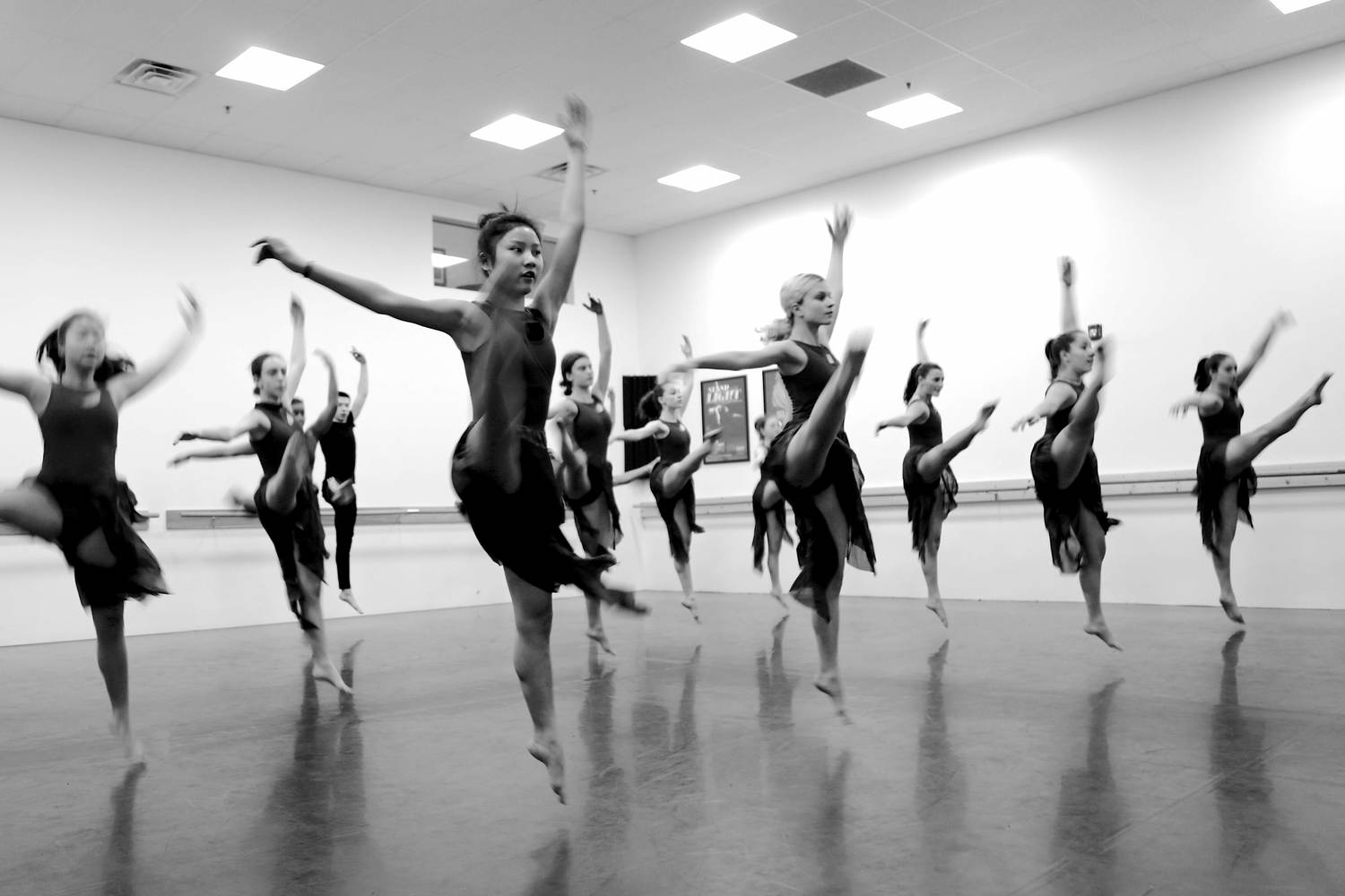 Members of Cambridge Youth Dance Company in rehearsal. Photo by Jamie Dudley