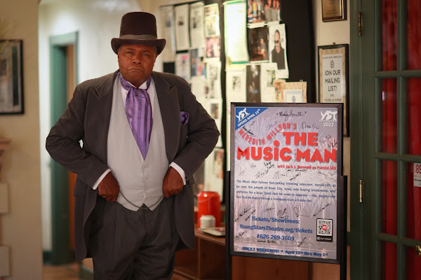 Seen as Drake in Adult Swim's Loiter Squad, veteran actor and play director Darryl Maximilian Robinson was most recently cast as Mayor George Shinn in the 2022 revival of Meredith Willson's 'The Music Man' presented at The Fremont Centre Theatre in South Pasadena. Photo by Eric Michael Hernandez. Costume design by Tamarah Ashton. 