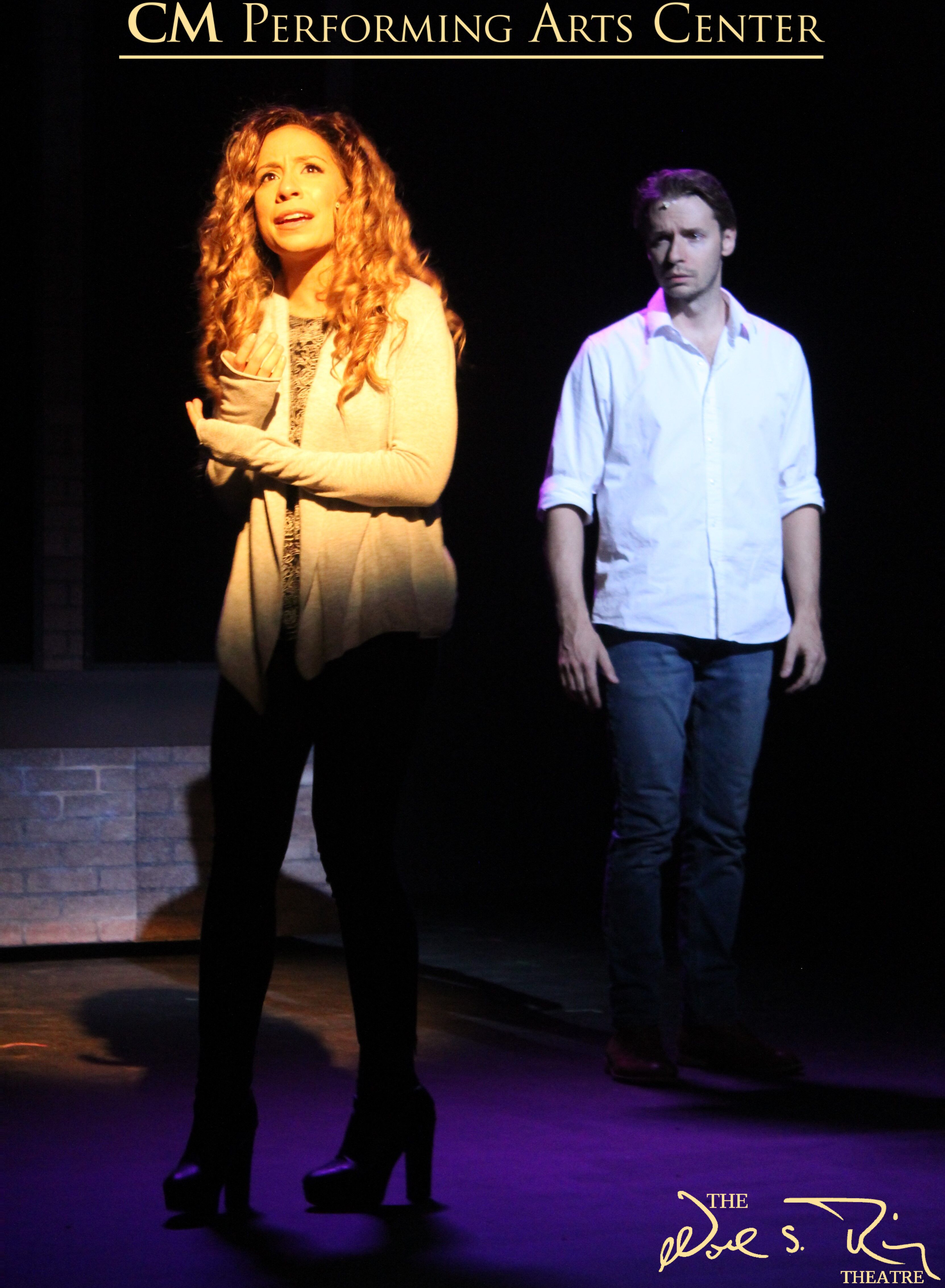 Laura Laureano as Molly Jensen and Bobby Peterson as Sam Wheat in CM Performing Arts Center Presents: Ghost The Musical, running October 12 - November 2 in The Noel S. Ruiz Theatre. For Tickets, call the Box Office at 631-218-2810 or visit www.CMPAC.com