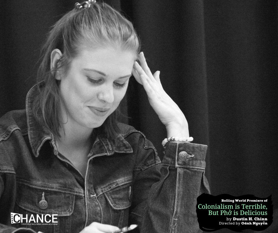 Chloe Gay Brewer at the first read-thru for the rolling world premiere of 