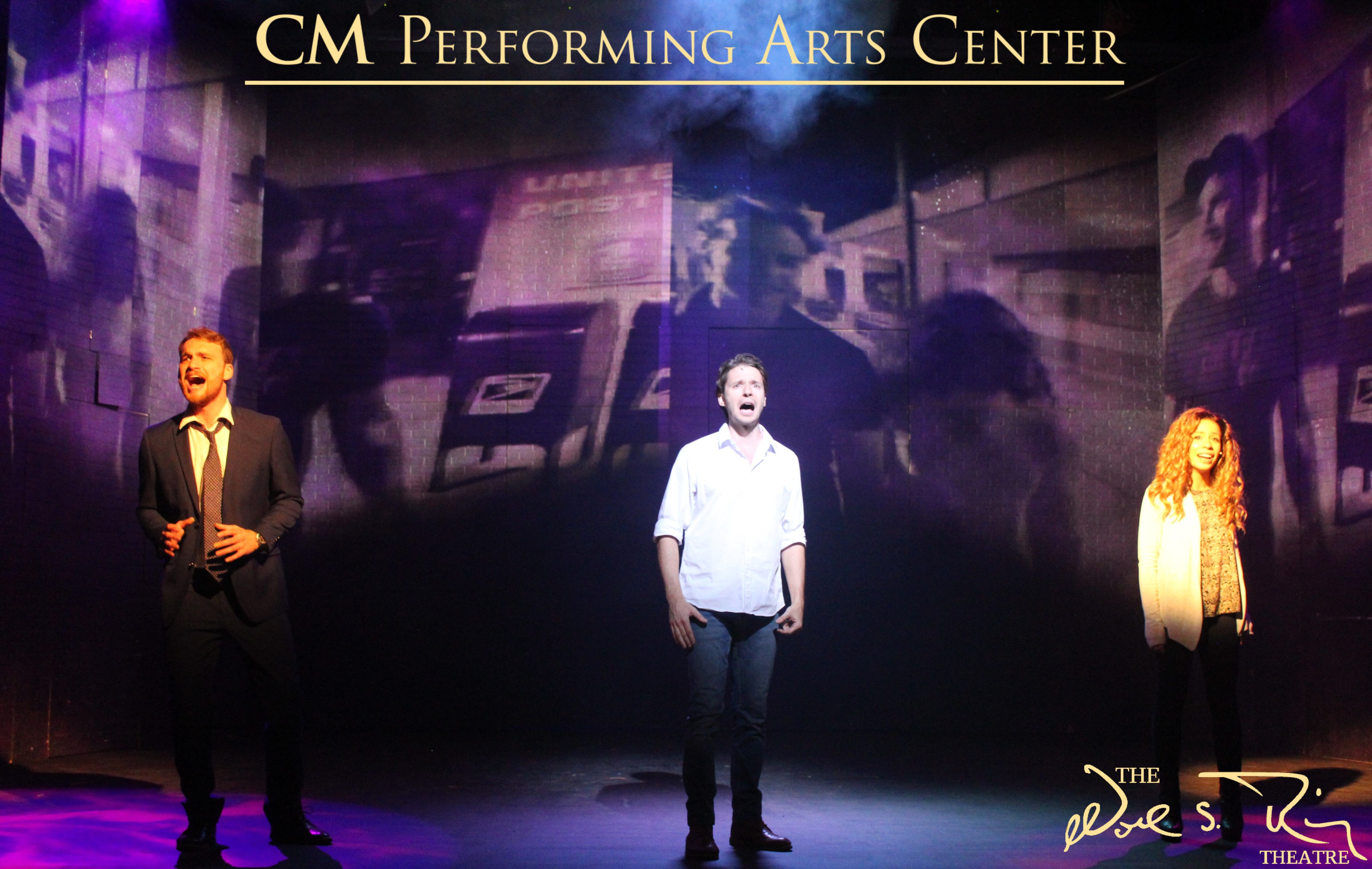 Briggs Houston as Carl Bruner, Bobby Peterson as Sam Wheat, and Laura Laureano as Molly Jensen in CM Performing Arts Center Presents: Ghost The Musical, running October 12 - November 2 in The Noel S. Ruiz Theatre. For Tickets, call the Box Office at 631-218-2810 or visit www.CMPAC.com