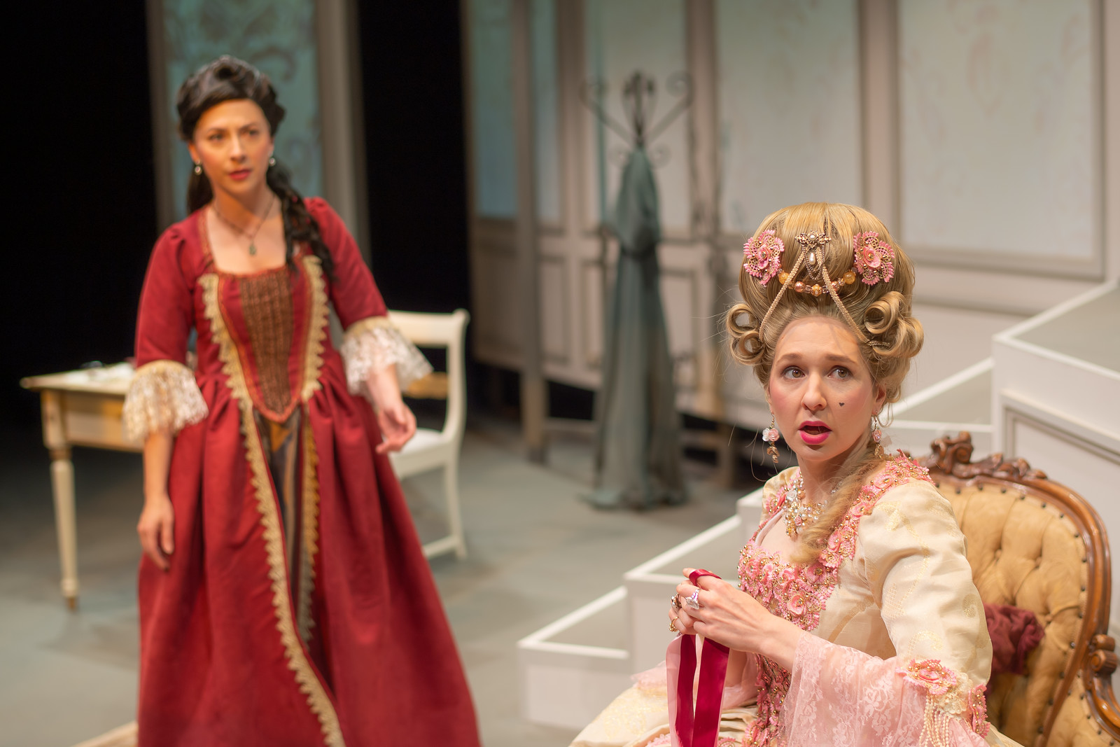 Angela DiMarco as Olympe de Gouges and Shanna Allman as Marie Antoinette. Photo Credit: Truman Buffett Photography