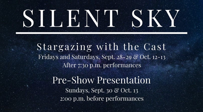 Silent Sky Special Events:
Stargazing With the Cast of Silent Sky
Weather permitting, the Williamson County Astronomy Club will be on hand for telescope viewing just outside the theater after all Friday and Saturday performances.
“A Heartbeat in the Heavens: Henrietta Leavitt’s Grand Discovery.”
At 2:00 p.m. before Sunday performances, Physics professor and Fountainwood Observatory Director Dr. Mark Bottorff will host a lecture on Henrietta Leavitt's astronomical accomplishment. 