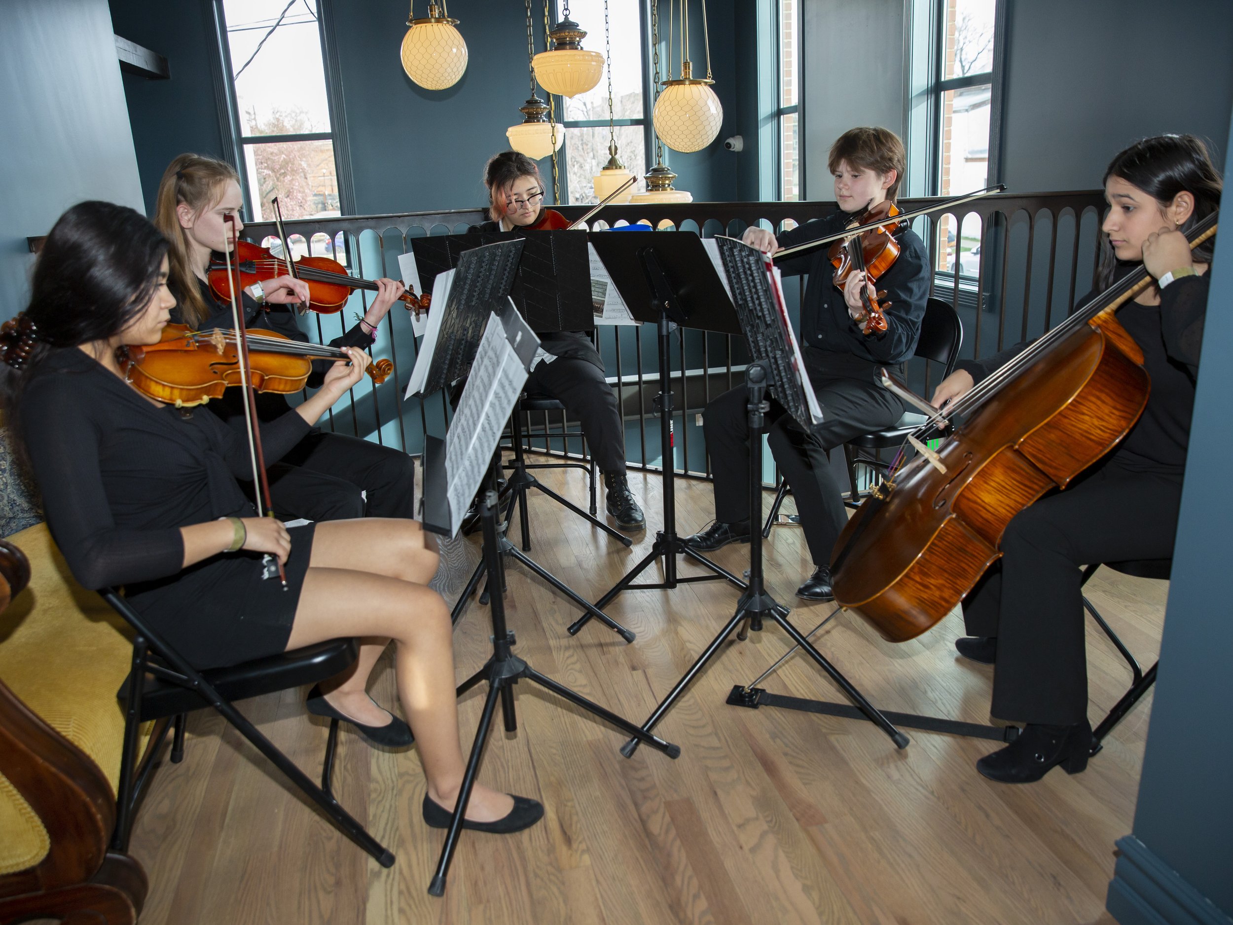 El Sistema Colorado music students (string quartet performance).