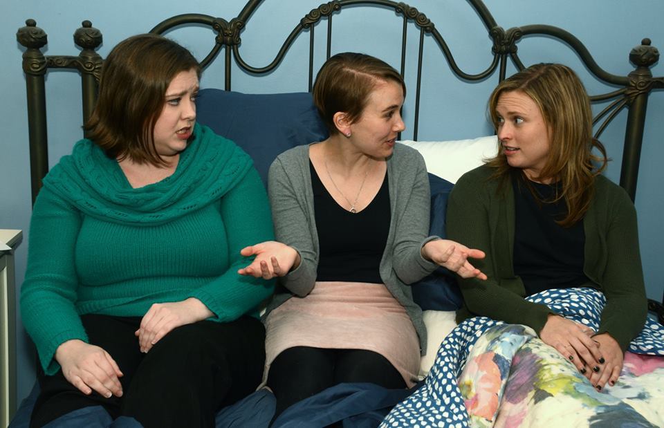 The three sisters, left to right: Ashley Jones as Teresa, Emily Yates as Catherine, and Kirsten Ehlert as Mary.