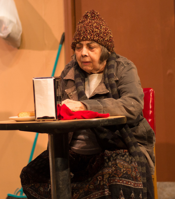 Carol Leighton (Lady Boyle) in Superior Donuts at OCTA. 2018. Photo by Shelly Stewart Banks.