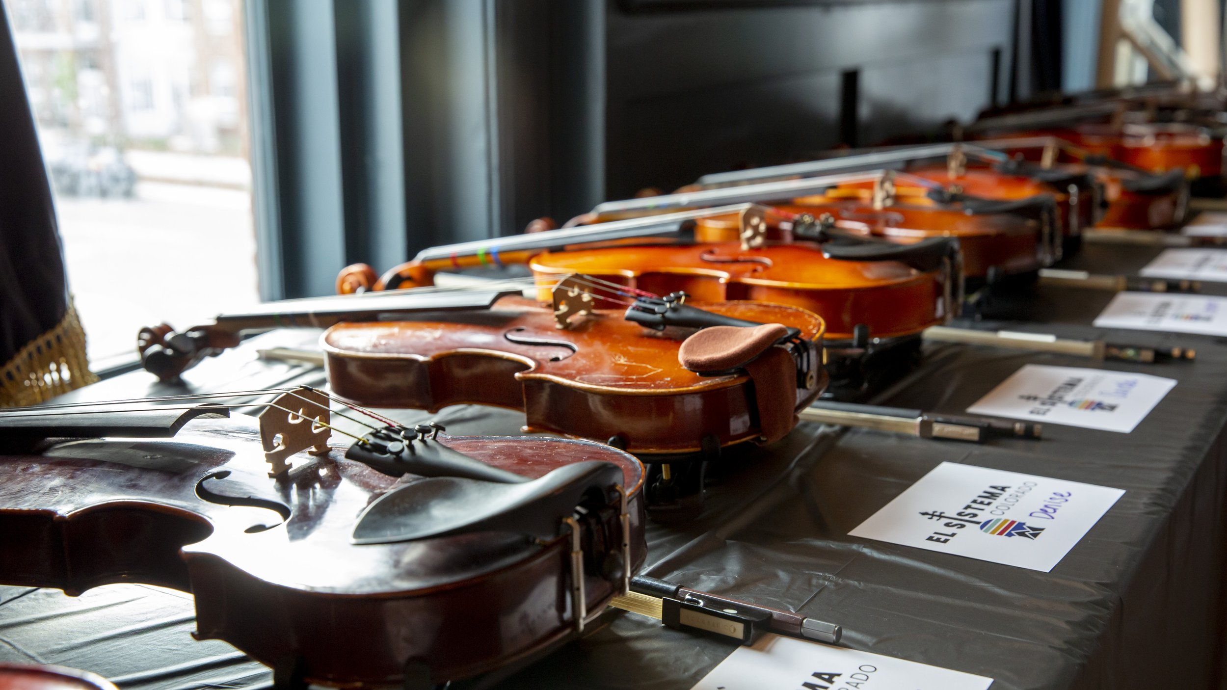 Student violins from El Sistema Colorado (2023 Gala, The Savory Denver)