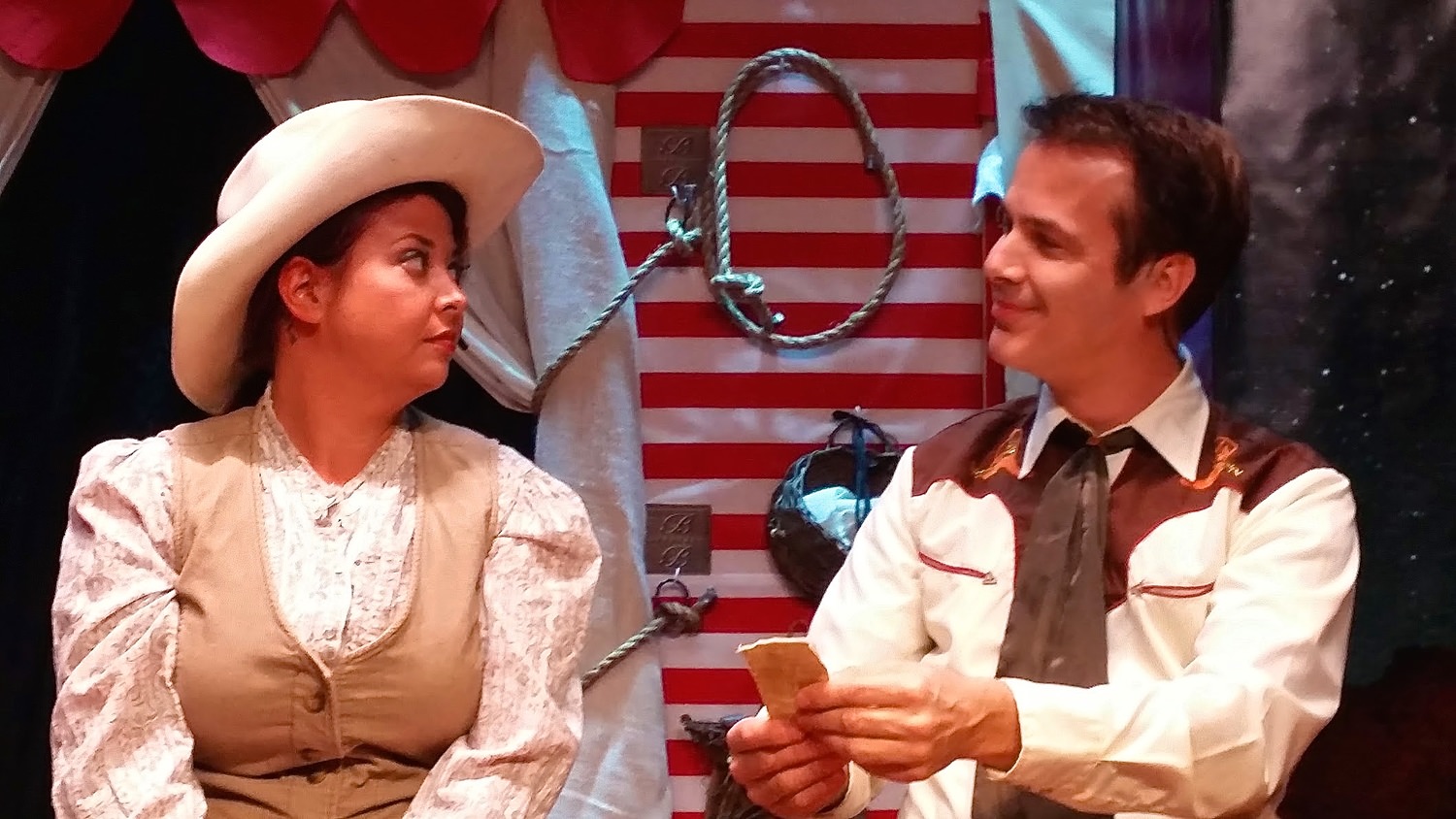 Jordana Forrest as Annie Oakley and James Skiba as Frank Butler in the Curtain Call Playhouse production of Annie Get Your Gun. http://www.geoffreybshort.com/events.html 8