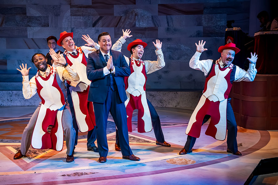 THE BOY WONDER. History Theatre. Dwight Xaveir Leslie, Thomas Bevan, Bradley Greenwald, Evan Tyler Wilson, Erik Ohno Dagoberg, Carl Swanson. Photo by Rick Spaulding