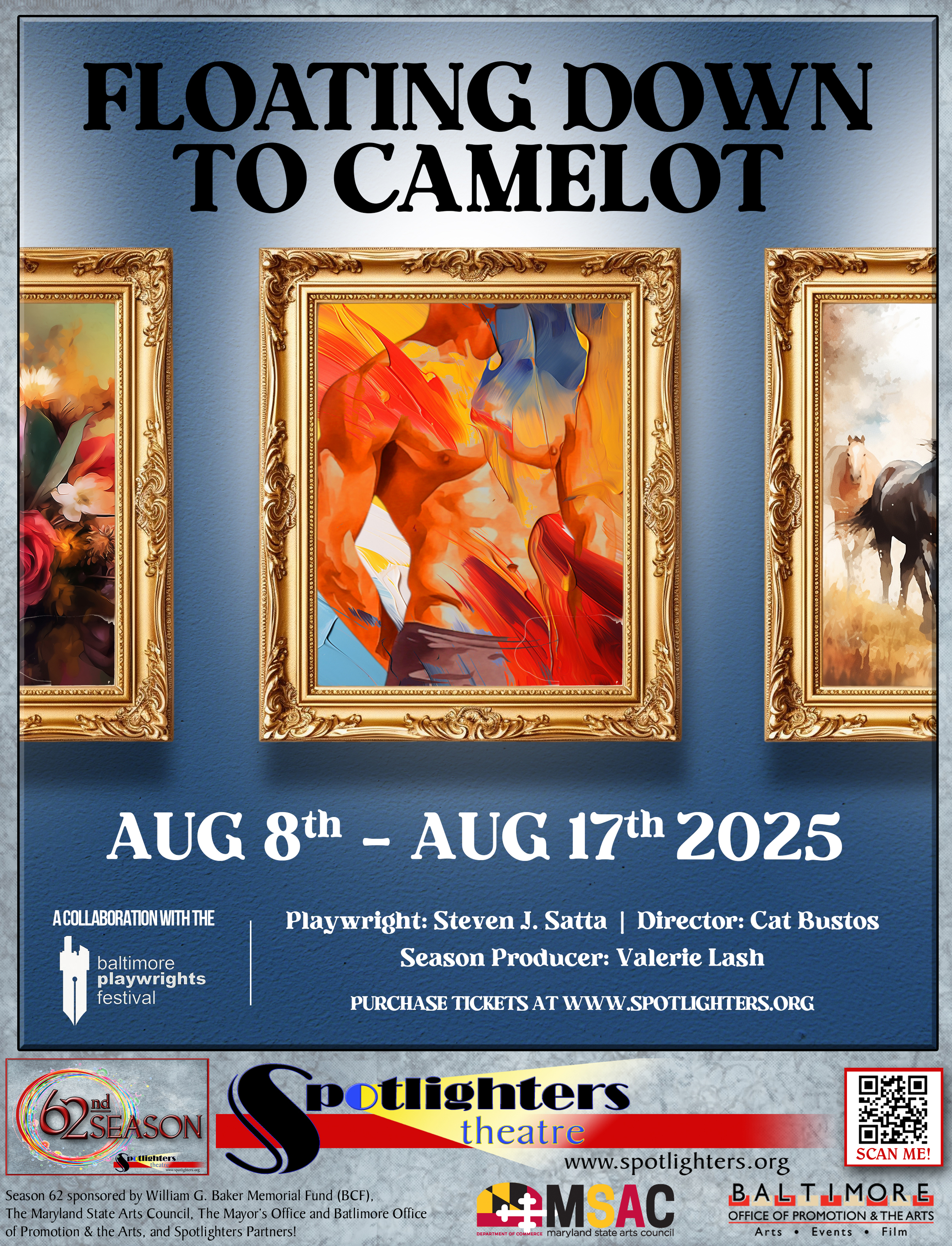Floating Down to Camelot - a new play by Steven J. Satta, directed by Cat Bustos opens Aug 8, 2025 at Spotlighters Theatre (Baltimore, MD) Floating Down to Camelot - a new play by Steven J. Satta, directed by Cat Bustos opens Aug 8, 2025 at Spotlighters Theatre (Baltimore, MD)