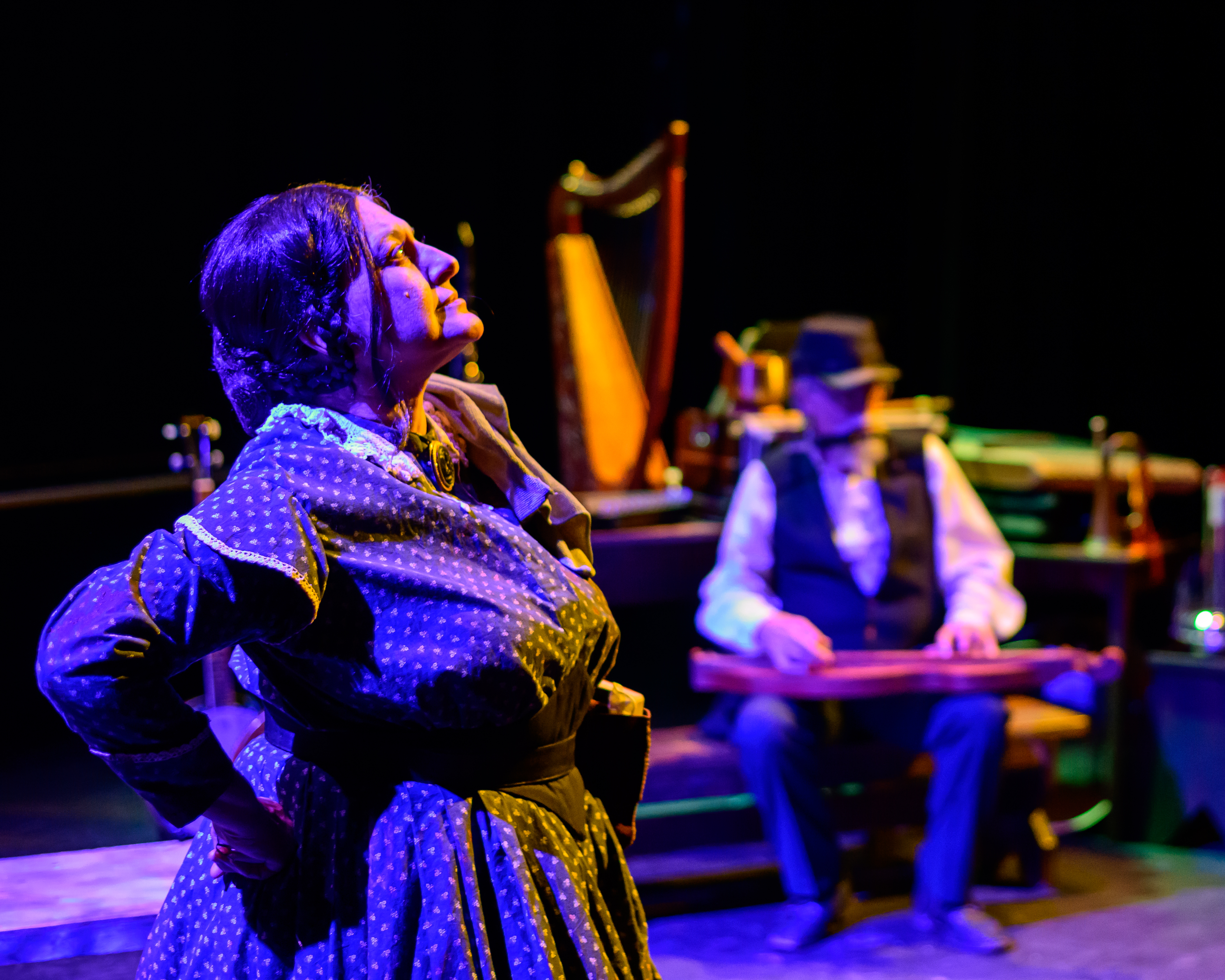 Kathleen McManus as Clara Barton & Clark Taylor as Musician (Photo credit: Jessica Fern Arts)