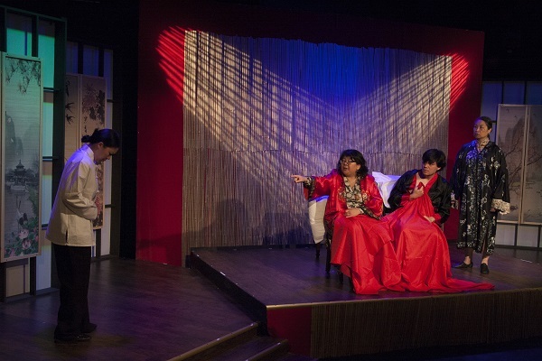 Scene from The Umbrella Stage Co.'s production of THE JOY LUCK CLUB, running at The Umbrella Annex Theater in Concord, MA, from March 15-31, 2019. Photo by Gillian Gordon Photography. 1