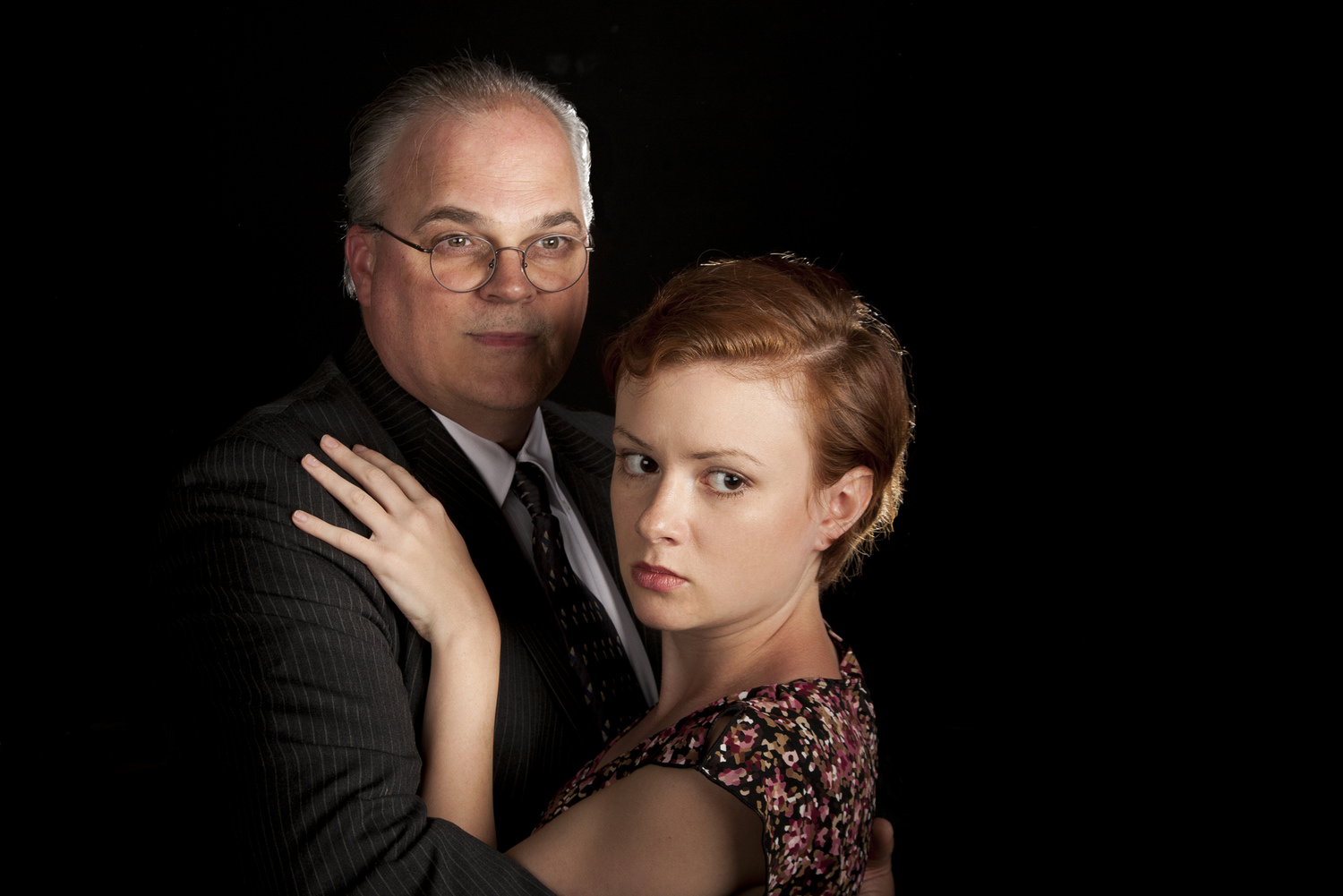 Immoral, illegal and doomed lovers: Kent Halloran as Dr. James H. Snook and Roxy Knepp as Theora Hix in Amy Drake's 