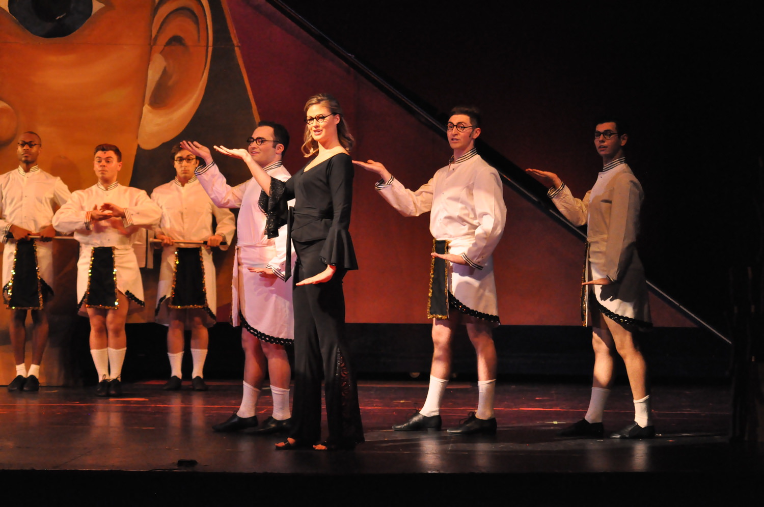 Ayla Brown (center) stars as NARRATOR in Reagle Music Theatre's production of 