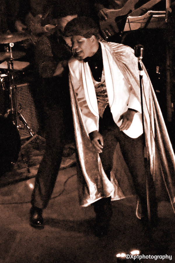 Dedrick Weathersby as James Brown and Anselmo Cornelius as Bobby Byrd in Remembering James The Musical.